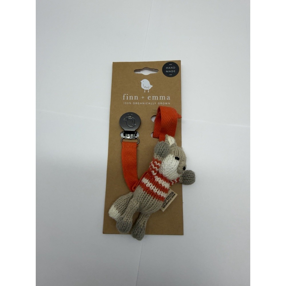 Finn +‎ Emma Rattle Pacifier Holder, Baby Unisex, Finley Fox - 100% Organic